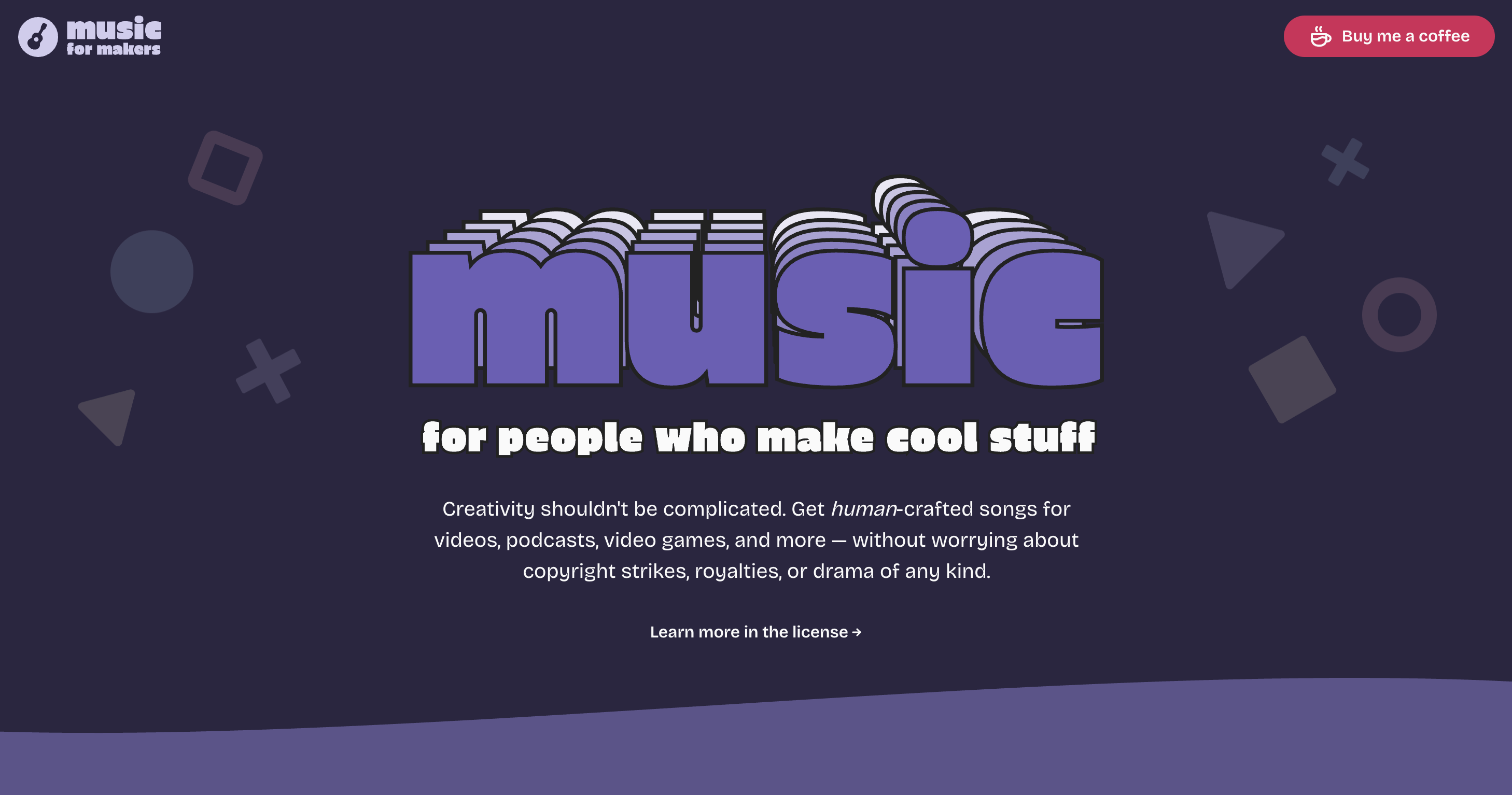 Music for Makers landing page hero